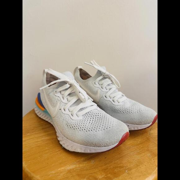Size 6 - Nike Epic React Flyknit 2 White Jade Ember - Picture 5 of 9